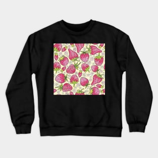 summer strawberries on yellow Crewneck Sweatshirt